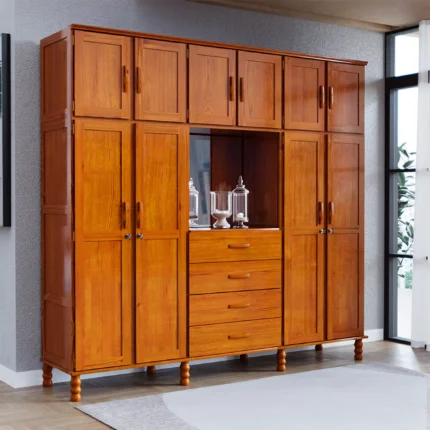 Guarda-Roupa Casal 10 Portas Bater 4 Gavetas Serpil Capelão - Cedro Acetinado