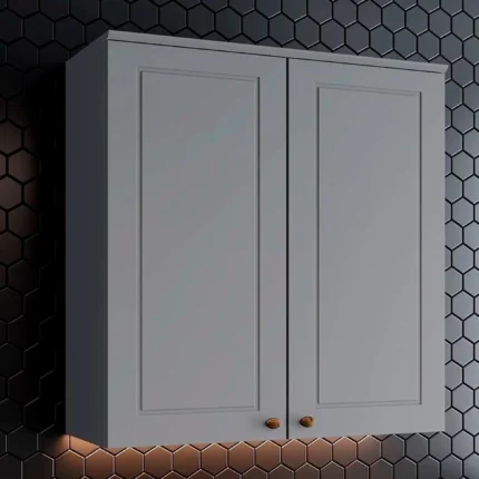 Armário Aéreo 80cm 2 Portas MDF Americana Henn - Cinza