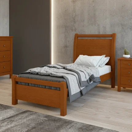 Cama de Solteiro MDP MDF Suporta até 90kg Lopas Reali - Frassino