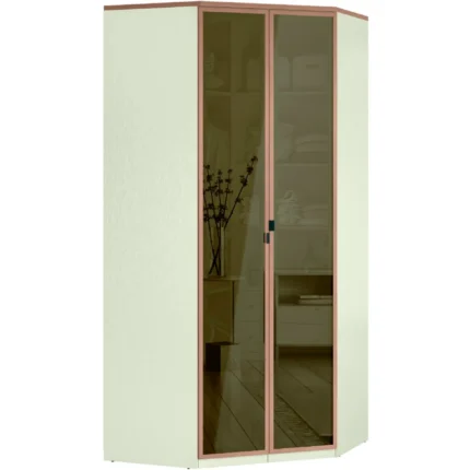 Modulo Closet de Canto Doce Vida 2 Portas de Vidro Reflecta MDF Santos Andirá - Areia/Wood