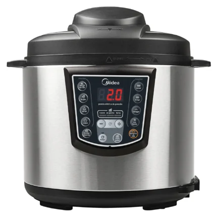 Panela Elétrica de Pressão Midea Liva 6L Timer e Display Digital PPA7 - Inox/Preto - 220 Volts